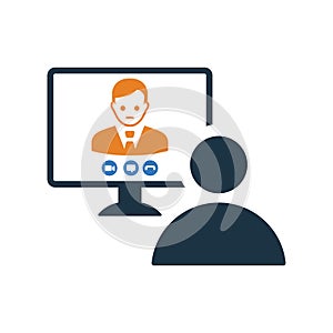 Chat, video call icon. Editable vector logo