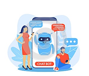 Chatbot ai and customer service concept.