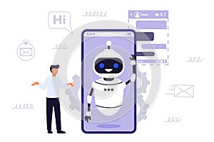 Chatbot AI robot assistant for user correspondence