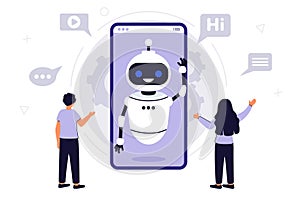Chatbot AI robot assistant for user correspondence