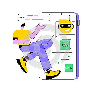 Chatbot app development abstract concept vector illustration