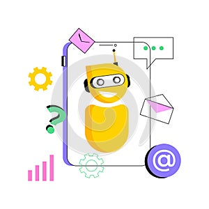 Chatbot Artificial Intelligence abstract concept vector illustration.