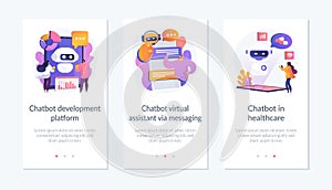 Chatbot assistant app interface template.