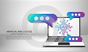 Chatbot assistant application. Artificial intelligence technology concept design, Machine learning and generation by chip, AI