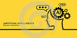 Chatbot assistant application. Artificial intelligence technology concept design, Machine learning and generation by chip, AI