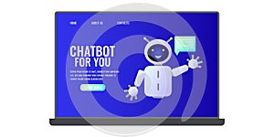 Chatbot assistant form robot with ai 3d