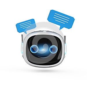 Chatbot or assistant robot chat with speech bubble