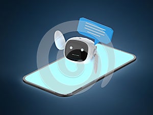 Chatbot or assistant robot chat with speech bubble