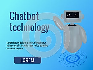 Chatbot assistant in robot form, possessing artificial intelligence in 3D style