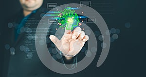 Chatbot Chat with AI, Artificial Intelligence. man using technology smart robot AI