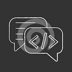Chatbot coding chalk icon