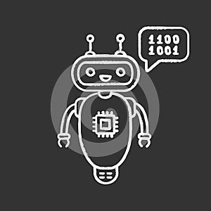 Chatbot coding chalk icon