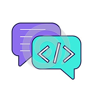 Chatbot coding color icon