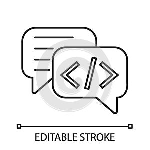 Chatbot coding linear icon