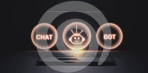 Chatbot concept. Robot. Artificial Intelligence. Support photo