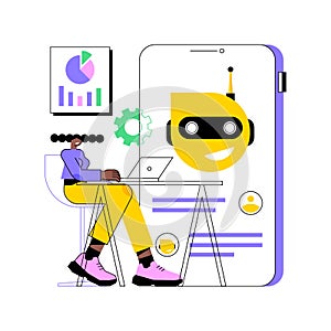 Chatbot development platform abstract concept vector illustration.