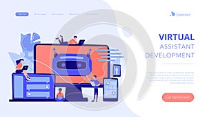 Chatbot development platformconcept landing page.