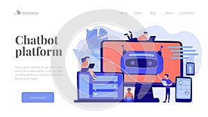 Chatbot development platformconcept landing page.