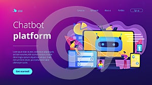 Chatbot development platformconcept landing page.