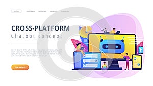 Chatbot development platformconcept landing page.