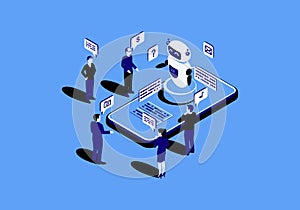 Chatbot flat isometric vector illustration