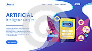 Chatbot in healthcareconcept landing page.