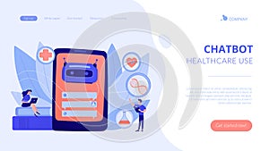 Chatbot in healthcareconcept landing page.