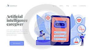 Chatbot in healthcareconcept landing page.