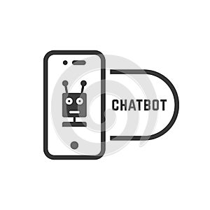 Chatbot icon like linear black phone