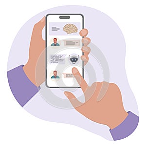 Chatbot interface on smartphone illustrating concept of digital communication and technology advancement