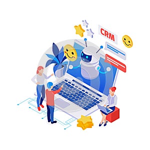 Chatbot Isometric Composition