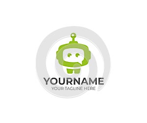 Chatbot Logo Template. Chatterbot Vector Design