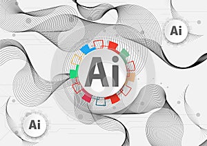 Chatbot OpenAi and line technology network background