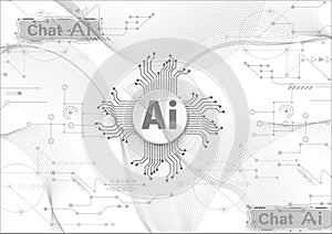 Chatbot OpenAi and line technology network background