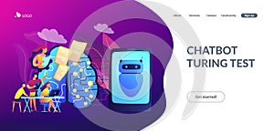 Chatbot passing the Turing testconcept landing page.