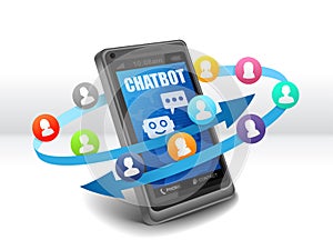 Chatbot Robo Advisor Conversation with Speech Bubbles on mobile photo