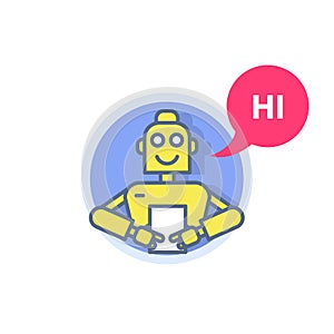 Chatbot - robot prompter with list sheet, virtual assistant