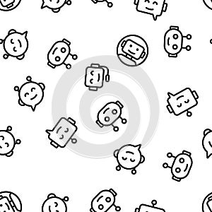 Chatbot Robot Vector Seamless Pattern