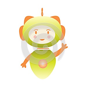 Chatbot or robot waving cheerfully. Vector