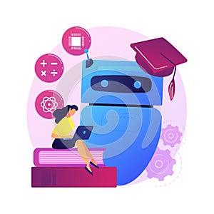 Chatbot self learning abstract concept vector illustration.