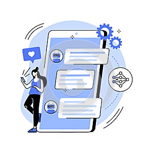 Chatbot self learning abstract concept vector illustration.