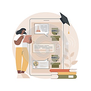 Chatbot self learning abstract concept vector illustration.