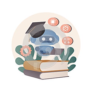 Chatbot self learning abstract concept vector illustration.