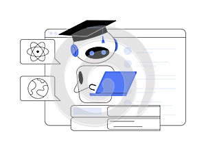 Chatbot self learning abstract concept vector illustration.