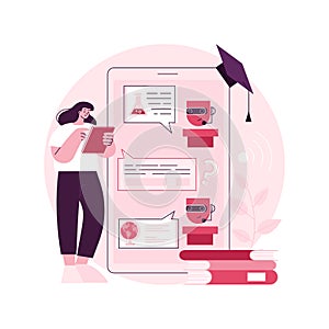 Chatbot self learning abstract concept vector illustration.