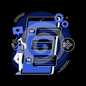 Chatbot self learning abstract concept vector illustration.