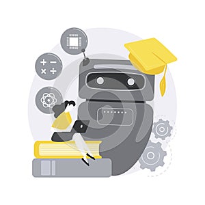 Chatbot self learning abstract concept vector illustration.