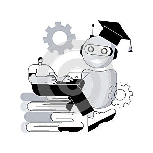 Chatbot self learning abstract concept vector illustration.