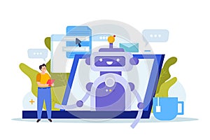 Chatbot Services Flat Composition