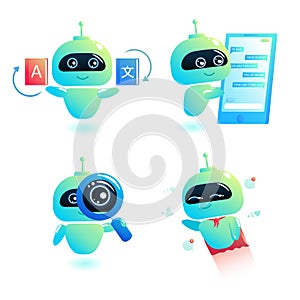 Chatbot set write answer to messages in the chat. Bot consultant is free to help users in your phone online.